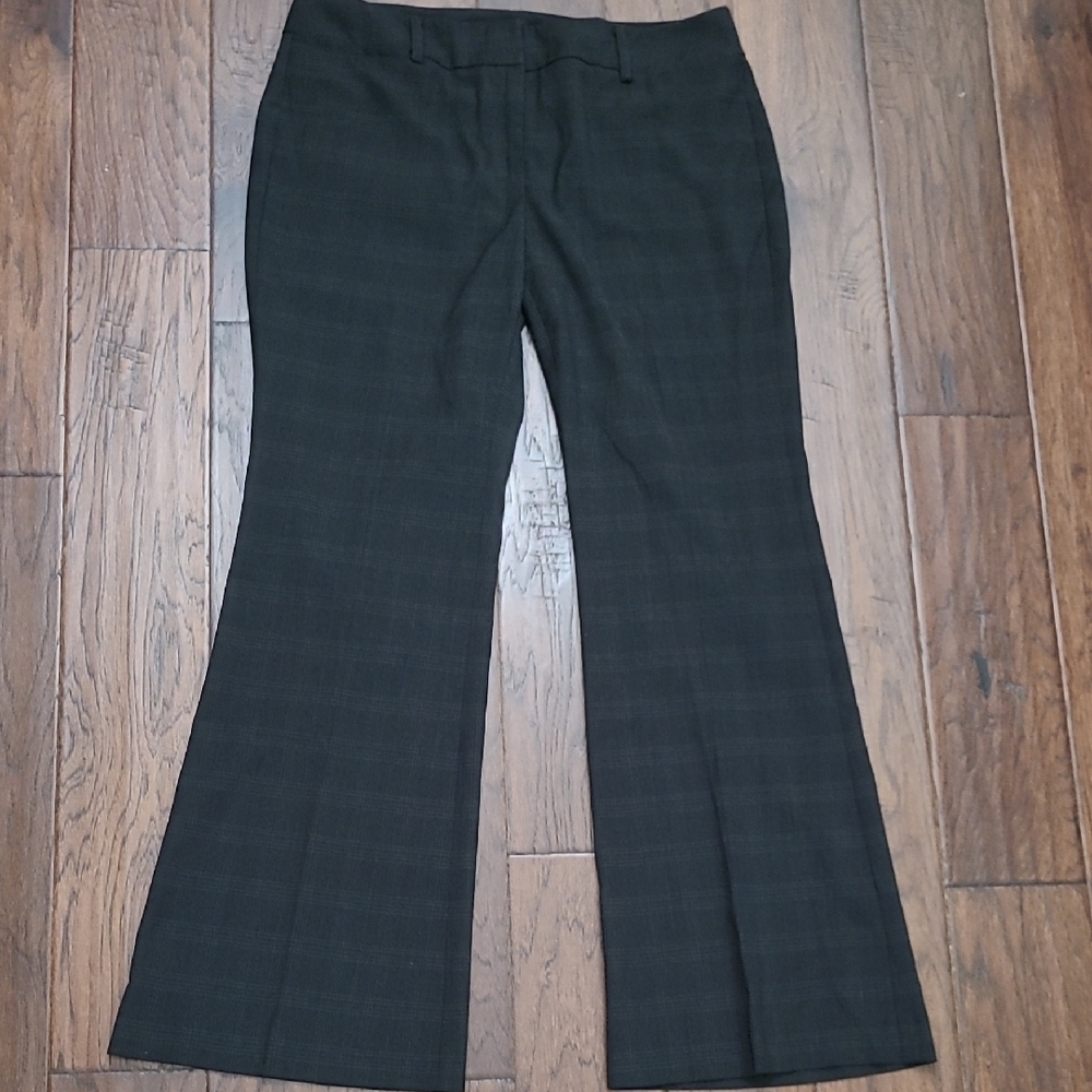 New York & Company Black Plaid Bootcut Pants size 12